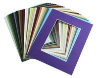 Mat Board Center, Pack of 20, 8x10 MIXED COLORS White Core Picture Mats Mattes Matting for 5x7 Photo