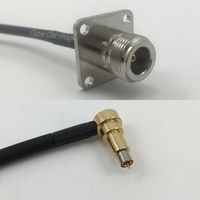 6 inch RG174 N FLANGE FEMALE to MS-156 MALE ANGLE Pigtail Jumper RF coaxial cable 50ohm High Quality Quick USA Shipping