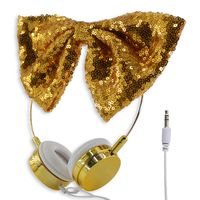 Kids Headphones Girls -Moear Bowknot Design Wired Headphones for Kids, Adjustable 85dB Volume Control - Toddler Headphones for Smartphone (Gold) ...