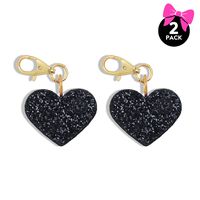 Personal Safety Alarm for Women - 2 Pack Ahh!-larm 115 Decibel Self-Defense Panic Alarm, LED Safety Light and Keychain Clip, Black Glitter Heart