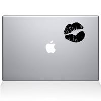 The Decal Guru Kissy Lips MacBook Decal Vinyl Sticker - 13" MacBook Air - Black (1114-MAC-13A-BLA)
