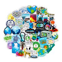 Nature Global Warming Stickers for Water Bottles Laptop Scrapbooking Cars Environment Protection Stickers Decals 50pcs