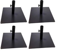 Tropishade Steel Plate Umbrella Base, 36 lbs, Black (Pack of 4)
