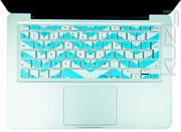 Kuzy - EU/UK Teal Chevron Zig-Zag Keyboard Cover for MacBook Pro 13" 15" 17" (with or w/Out Retina Display) iMac and MacBook Air 13" (European/ISO Keyboard Layout) Silicone Skin - Teal Chevron