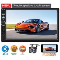 Double Din Car Stereo,TouchScreen Car MP5/4/3 Player with Rear-View Camera,FM Radio Receiver, Bluetooth Audio and Calling, Mirror Link,Support Steering Wheel Remote Control,Support Android & iPhone
