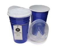 Rolling Sands Reusable BPA-Free 16 Ounce Blue Party Cups with Lids - 2 Pack, Made in USA