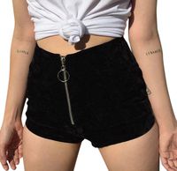 Women's Mini Hot Pants, JOYFEEL ❤️ Ladies Sexy Mid-Rise Zipper Skinny Pants Velour Casual Summer Clubwear Shorts Black
