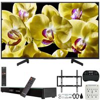 Sony XBR-49X800G 49-inch 4K Ultra HD LED Smart TV (2019) Bundle with Deco Gear 31-inch Sound Bar, Deco Mount Flat Wall Mount Kit, Deco Gear Wireless Keyboard, 6-Outlet Surge Adapter with Night Light