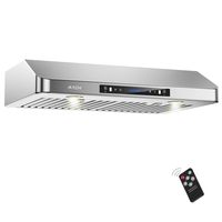 IKTCH 36 Inch Under Cabinet Range Hood 900-CFM | 4 Speed Gesture Sensing/Touch Control Switch Panel, Kitchen Vent with 3 Pcs Baffle Filters, Rectangle Top/Rear Vent Options 3-1/4"x10" Interchangeable