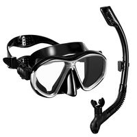 OMORC Snorkel Set, Anti-Fog Snorkel Mask Impact Resistant Panoramic Tempered Glass, Free Breathing Anti-Leak Dry Top Snorkel, Professional Snorkeling Set Adult Youth