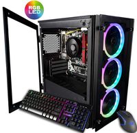 CUK Stratos Micro Gaming Desktop (AMD Ryzen 3 3200G + Radeon Vega 8 Graphics, 16GB 3000MHz DDR4 RAM, 128GB SSD, 500W PSU, No OS) Gamer PC Computer