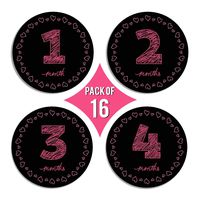 Baby Girl Monthly Milestone Stickers - Pack of 16 - 4" Premium Baby Belly Stickers - For Newborn/Infants Ages 0-12 Month - Great Baby Shower Gift or Scrapbook Photo Keepsake by G Island