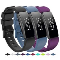 KingAcc Compatible Fitbit Inspire Bands, Soft Silicone Replacement Band for Fitbit Inspire,Inspire HR, with Metal Buckle Wristband Strap Women Men (3-Pack, SeriesG, Small)