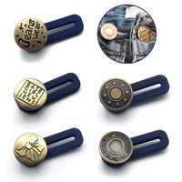 Button Waist Extender, 5 Pack No Sew Elastic Metal Button Pant Waistband Expander for Men or Women for Jeans, Collars, Cuffs, Khakis and Dress Slacks, Add 1 Inch to Waistline Instantly