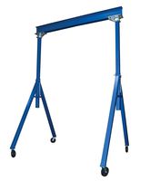 Vestil AHS-6-15-16 Steel Adjustable Height Gantry Crane, 6000 lbs Capacity, 15' Length x 10" Height Beam, 127"-193" Usable Height