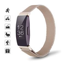 TOMALL Metal Bands Compatible for Fitbit Inspire and Fitbit Inspire HR,Stainless Steel Metal Wristband for Women Men (Small, Champagne Gold)