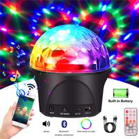 Portable Disco Ball Light Bluetooth Speaker Sound Activated Rotating DJ Strobe Light Phone Connect for Party Festival Wedding Birthday(Rechargeable Battery Incl)