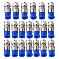 Vaorwne Rg6 F Type Connector Coax Coaxial Compression Fitting 20 Pack (Blue)