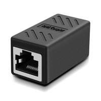 RJ45 Coupler, Network Coupler, for Cat7/Cat6/Cat5e/cat5 Ethernet Cable Extender Connector - Female to Female, Black