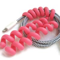 Cordpiggy Cable & Cord Organizer (Small) - Wire Management for Chargers, Headphones, Earbuds, Camera Cords, Travelling - Flexible Cord Keeper, Lightweight Spiral Holder; Set of 3, Color Blush