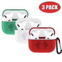 UPOLS Compatible with AirPods Pro Case with 3 Pack, Protective Cover with Keychain, Bounce Carrying Case Compatible with Apple AirPods Pro Charging Case [2019 Release] Soft Slim Silicone Case Skin