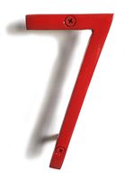 NACH hh-sdw6-red-7 House Address Number Floating Shadow, Glossy Red #7