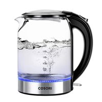 COSORI Electric Kettle(BPA-Free) 1.7 L Glass Water Boiler & Tea Heater with LED Indicator Light,Auto Shut-Off & Boil-Dry Protection, 100% Stainless Steel Inner Lid & Bottom, Black