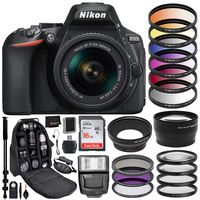 Nikon D5600 DSLR Camera with 18-55mm Lens(#1576), 2.2X Telephoto Lens, and .43x Wide Macro Lens with Advance Bundle - Includes: 6pc Filter Kit, Professional Camera Bag, and More