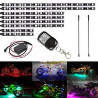 Motorcycle led light kit 8PCS with Wireless Remote Controller RGB Multi-Color Neon Glow Flashing Lights for Harley Davidson Honda Kawasaki Suzuki Ducati Polaris KTM BMW