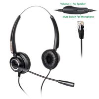 Binaural Headset Headphones + Adjustable Volume + Mute Control ONLY for Cisco Ip Telephone 7940 7960 7970 7962 7975 7961 7971 7960 8841 9941 M12 M22 and All Series