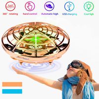 UFO Flying Bal 2019 RC Toy for Kids, 360°Rotating Infrared Induction Mini Helicopter Hand Controlled Flying Toys Gift for Boys Girls Adults Indoor Outdoor Game (B-Gold-Infrared Controled Flying Ball)
