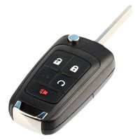 Key Fob Keyless Entry Remote Flip Shell Case & Pad fits Chevy 2010-2017 Equinox / 2012-2017 Sonic / 2015-2017 Trax/GMC 2010-2017 Terrain