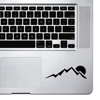 StickAny Palm Series Big Mountain Sunset Sticker for MacBook Pro, Chromebook, and Laptops (Black)