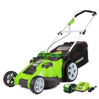GreenWorks 25302 20-Inch 40V Twin Force Cordless Lawn Mower, 5.0 AH Battery and Charger Included