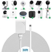 30 ft/ 9 m Power Extension Cable with Power Adapter Compatible with Wyze Cam, Yi Camera, Oculus Go, Echo Dot Kid Edition, Nest Cam, Zmodo Cam, Netvue, Arlo Q, Blink, Furbo Dog and Home Smart Security