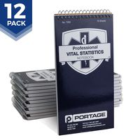 EMT/First Responders Vital Statistics Notebook - 8" x 4" Medical Notebook for Vital Signs and Additional Patient Information - 70 Pages (12 Pack)