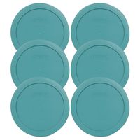 Pyrex 7201-PC Round 4 Cup Storage Lid for Glass Bowls (6, Turquoise)