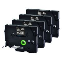 GREENCYCLE 4 Pack Compatible for Brother TZe-315 TZe315 TZ-315 TZ315 TZE 315 Laminated Tze Tz Tape White on Black 6mm (1/4") Width 8m (26.2ft) Length for P-Touch PT-D600 Label Makers & Printers