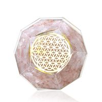 Orgone Dodecahedron Crystal - Emf Protection Flower Of Life Orgone Energy Generator - Rose Quartz Orgonite Dodecahedron Crystal for - Chakra healing Psychic Growth Love Stone
