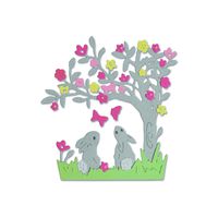 Sizzix Thinlits Die Set 663320, Bunny Scene, 3 Pack, One Size, Multicolor