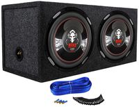 2) Boss P126DVC 12" 4600W Car Power Subwoofers + Dual Sealed Sub Box Enclosure