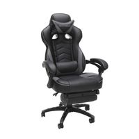 RESPAWN 110 Racing Style Gaming Chair, Reclining Ergonomic Leather Chair with Footrest, in Gray