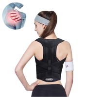 Posture Corrector Shoulder Brace Adjustable Clavicle Brace Comfortable Correct Posture Support Strap Prevents Slouching Rounded Shoulders for Women Men (M: Waist Length fits 28.3-32.3", Black)
