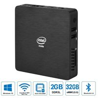 Z83-W Fanless Mini PC, Intel Cherry Trail x5-Z8350 (up to 1.92 GHz), 2GB/32GB/ 4K/ 1000M LAN/ 2.4+5.8GHz WiFi/BT 4.0/ HDMI&VGA/Support Auto Power On