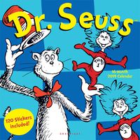 Graphique Dr. Seuss Wall Calendar - 16-Month 2019 Calendar, 12"x12" w/ 3 Languages, 4-Month Preview, Marked Holidays