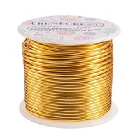 BENECREAT 12 17 18 Gauge Aluminum Wire (12 Gauge,100FT) Anodized Jewelry Craft Making Beading Floral Colored Aluminum Craft Wire - Light Gold