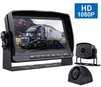 ZEROXCLUB Wired Backup Camera for Truck RV Trailer, FHD 1080p 7-inch Monitor with 2 Camera for Watching Blind Spot of Back and Side,for Long Vehicle Bus Lorry 5th Wheel (BC02)