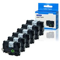 SuperInk 6 Pack Compatible for Brother TZe-251 TZ-251 TZ251 TZe251 TZe Tape 24mm 1'' Laminated Black on White Label use for P-Touch PTD600 PTE500 PTE550W PTP700 PTP750W Labeler Label Maker 8m 26.2ft