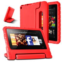 AFUNTA Fire 7 2017 2015 Case,Light Weight Shock Proof Convertible Handle Stand EVA Protective Kids Case Compatible Amazon Fire 7 inch Display Tablet 7th 5th Generation-Red