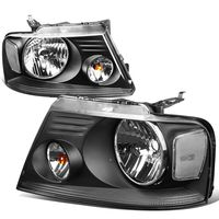 DNA Motoring HL-OH-F1504-BK-CL1 Headlight Assembly (Driver & Passenger Side),Black clear